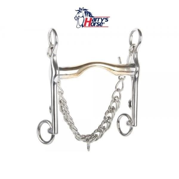 Harry's Horse Dressuurstang gold brass lage tongboog 18mm - Afbeelding 2