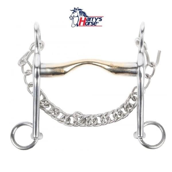 Harry's Horse Dressuurstang gold brass lage tongboog 18mm
